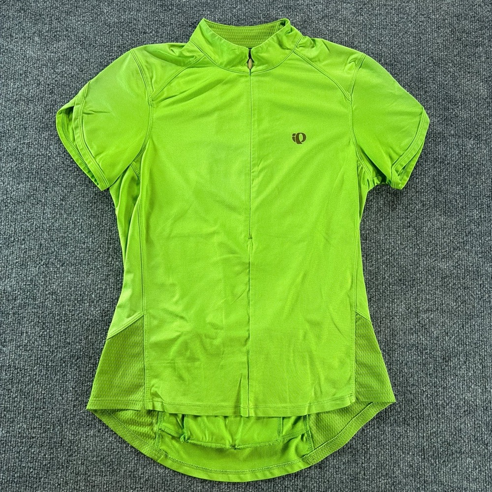 Pearl Izumi Elite Womens Cycling Jersey Lime Green Short Sleeve Full Zip Medium